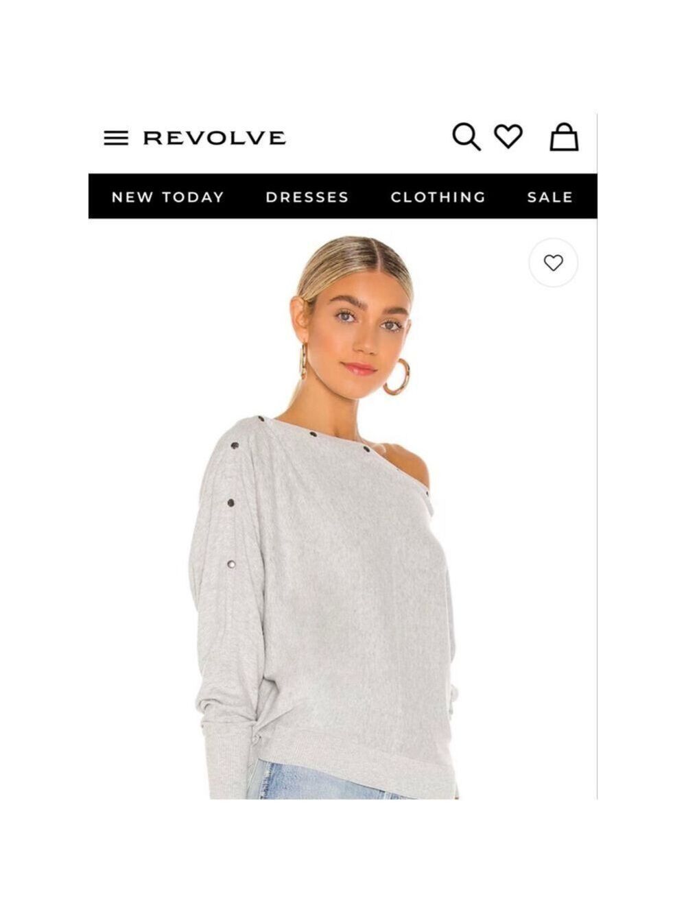 NWT AllSaints from REVOLVE Gray Off-the-Shoulder Sweater XS